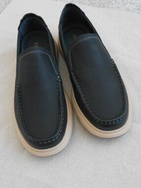 Sen Da Men's Black Soft Leather Loafer Shoe's size 10.5 = size 10